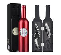 Kato Tirrinia 5 Pcs/Set Deluxe Wine Accessories Gift Set - Wine Bottle Corkscrew Opener, Stopper, Drip Ring, Foil Cutter and Wine Pourer, Novelty Bottle-Shaped Best Gifts for Wine Lover, Gadgets for
