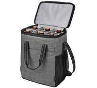 Kato Tirrinia 6 Bottle Wine Cooler Bag, Insulated Leakproof Padded Wine Carrier, Portable Bottle Cool Bag for Picnic, Camping and Beach, Wine Gifts, Grey