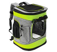 Kato Tirrinia Cat Carrier Backpack, Foldable Pet Carrier Backpack for Small Dogs,Puppy Rucksack Carrier Ventilated Design For Travel Camping Hiking Outdoor Green and Grey
