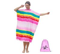Kato Tirrinia Changing Robe With Hooded,Oversized Windproof Towel Poncho for Beach Surfing Outdoor Sports,Swimming Wetsuit Changing Bath Robe,One Size Fit Adults,Women,Men,Rainbow