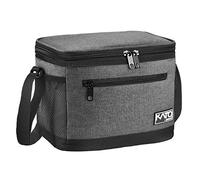 Kato Tirrinia Insulated Lunch Bag 8L(15 Cans) for Adult & Kids, Leakproof Compartment Lunch Cooler Tote- Foldable Lightweight Food Container for Work, School, Camping, Picnic, Fishing (Grey)