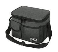 Kato Tirrinia Insulated Lunch Bag 8L(15 Cans) for Women Men Kids, Small Cool Bag Thermal Tote Bags for Food or Lunch Box Container, Foldable Cooler Bag for Work School Camping Picnic Fishing, Charcoal