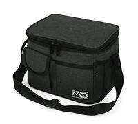 Kato Tirrinia Insulated Lunch Bag 8L(15 Cans) for Women Men kids, Small Cool Bag Thermal Tote Bags for Food or Lunch Box Container, Foldable Cooler Bag for Work School Camping Picnic Fishing, Black