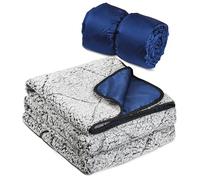 Kato Tirrinia Waterproof Blanket 200×150 cm Sherpa Fleece Warm Foldable Picnic Blanket for Cold Weather Portable Windproof Outdoor Blanket for Camping, Picnic, Fishing, Hiking Navy Grey Easy Fold