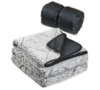 Kato Tirrinia Waterproof Blanket 200×150 cm Sherpa Fleece Warm Foldable Picnic Blanket for Cold Weather Foldable Portable Windproof Outdoor Blanket for Camping, Picnic, Fishing, Hiking Black Grey