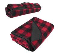 Kato Tirrinia Waterproof Camping Blanket, 130 x 150 cm Sherpa Fleece Foldable Warm Blanket for Cold Weather Windproof Outdoor Portable Blanket for Picnic, Camping, Picnic, Fishing, Hiking