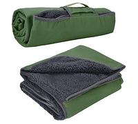 Kato Tirrinia Waterproof Outdoor Blanket with Sherpa Lining, Windproof Triple Layers Warm Comfy Foldable for Camping Stadium, Sports, Picnic, Grass, Concert, Pet, Travel, Emergency Car Blanket 130 x