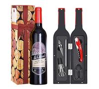 Kato Tirrinia Wine Accessories Gift Set - 5 Pcs Deluxe Wine Opener Bottle Corkscrew Kit, Great Gift for Wine Lover, Gadgets for Men Women, Red