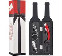 Kato Tirrinia Wine Opener, Corkscrews Wine Bottle Opener, Wine Accessories Gift 5 Pcs/Set, Stopper, Drip Ring, Foil Cutter Wine Pourer, Wine Gift Set for Wine Lover, Sliver
