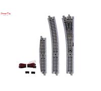 N Gauge KATO 20-220 Unitrack (EP481-15L) Left Hand Electric Turnout 15 Degree