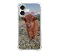 KatocZarl Baby Highland Cow Phone Case Compatible with iPhone 17,Cute Baby Cow in The Mountains Cool Trendy TPU Bumper Protective Cover Case for iPhone 17