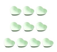 Katolang 10Pcs Sauce Dish Easy to Wash Food-grade Material Love Heart Shape Seasoning Plate Dinning Table Home Kitchen Supplies Green Love Heart