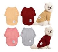 KATOLK 4 Pack Dog Clothes for Small Dogs, Dog knitted sweater (Medium)