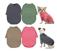KATOLK 4 Pack Dog Clothes for Small Dogs, Striped Sleeveless T-Shirt (Medium)