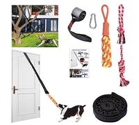 KATOLK Door Anchor Dog Hanging Bungee Tug Toy for Small Dog Pull Rope and Tug of War, Indoor Outdoor Pull Interactive Toy, Durable Retractable Tugger Dog Rope Toy with 2 Chew Toys for Dogs and Cats
