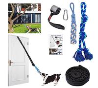 KATOLK Door Anchor Dog Hanging Bungee Tug Toy for Small Dog Pull Rope and Tug of War, Indoor Outdoor Pull Interactive Toy, Durable Retractable Tugger Dog Rope Toy with 2 Chew Toys for Dogs and Cats