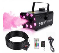 Katomi 700W Smoke Machine with 13 Colour RGB Effect, 8 LED Lights, Mini Fog Machine with 3-Metre Wired Remote and Two Wireless Controllers for DJ Disco Parties, Halloween, and Weddings