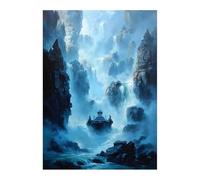 Katomula 100 Card Sleeves for MTG with 100 Inner Sleeve, Textured Back Art Sleeves, Fit Standard Size Cards - Island