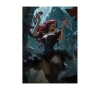 Katomula 100 MTG Card Sleeves with 100 Inner Sleeve, Textured Back Art Sleeves, Fit Standard Size Cards-Lady with Claws