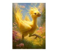 Katomula 100 MTG Card Sleeves with 100 Inner Sleeve, Textured Back Art Sleeves, Fit Standard Size Cards- Chocobo
