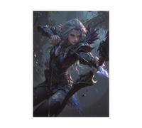 Katomula 100 MTG Card Sleeves with 100 Inner Sleeve, Textured Back Art Sleeves, Fit Standard Size Cards-Dark Elven Archer