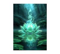 Katomula 100 MTG Card Sleeves with 100 Inner Sleeve, Textured Back Art Sleeves, Fit Standard Size Cards- Forest Lotus