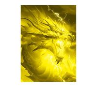 Katomula 100 MTG Card Sleeves with 100 Inner Sleeve, Textured Back Art Sleeves, Fit Standard Size Cards - Lightning Yellow Dragon