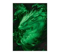 Katomula 100 MTG Card Sleeves with 100 Inner Sleeves, Textured Back Art Sleeve, Fit Standard Size Cards (Power Green Dragon)