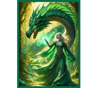 Katomula 100 PCS MTG Card Sleeves with Perfect Fit Inner Sleeves - Art Matte - Standard Size - Spellbinder & Her Verdant Dragon