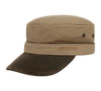 Stetson Katonah Cotton Army Cap Women/Men - Military Metal Buckle, with Peak Summer-Winter Summer - XL (60-61 cm) Light Brown