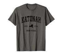 Katonah New York NY Vintage Athletic Black Sports Design T-Shirt