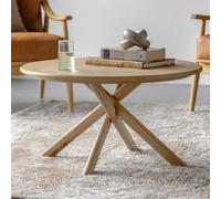 katonah wooden round coffee table in natural