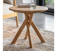 katonah wooden round side table in natural