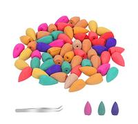 KATOOM 200 Pcs Backflow Incense Cones,Incense Sticks Aromatherapy Burner Cones with 10 Mixed Lavender Rose Sandalwood Green Tea Natural Scents for Home Office Kitchen Bedroom Yoga Room
