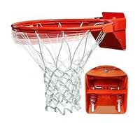 Katop Breakaway Basketball Rim, Heavy Duty Triple Springs Basketball Rim Replacement with Nylon Net Indoor and Outdoor, Standard Goal Reinforced Mounting Bracket Fit Most Size Backboards