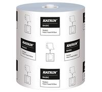 Katrin Basic System Hand Towel Roll 460218 - 1-ply, Windmill Embossing, Blue (Pack of 6)