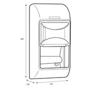 Katrin Wall Mounted 2-Roll Paper Towel Dispenser, Black