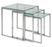 Katrine Clear Glass Nest of 3 Tables