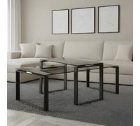 Katrine Coffee Table - Smoked Glass - Set of 2