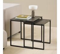 Katrine Coffee Table - Square - Black Ceramic - Set of 2