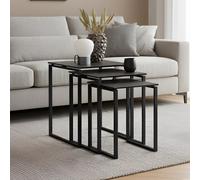 Katrine Nest of Tables - Black Ceramic - Set of 3