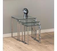 Katrine Nest of Tables - Clear Glass - Set of 3