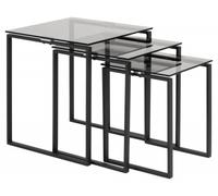 Katrine Smoked Glass Nest of 3 Tables