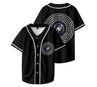 KATSEYE 2025 Beautiful Chaos Tour Merch T-Shirt - Unisex Short Sleeve Baseball Jacket Style Fan Support Concert Apparel Top (Black,M)