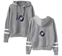 KATSEYE 2025 Beautiful Chaos Tour Merch Unisex Hoodie - Pocketless Pullover Sweatshirt with Parallel Sleeves Concert Apparel (Grey,XXS)