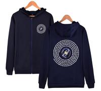 KATSEYE 2025 Beautiful Chaos Tour Merch Zipper Hoodie - Unisex Full Zip Fan Support Graphic Hoodie Concert Apparel for KPop Fans (Navy,M)