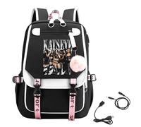 Katseye Backpack K Pop Singer Printed School Bag Katseye Merch Y2K Bookbag | Hip Hop,Sophia,Daniela,Lara,Megan,Yoonchae,Manon,School Rucksack,Lightweight,Schoolbag,with Zipper,Adjustable