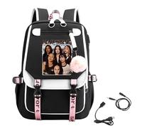 Katseye Backpack K Pop Singer Printed School Bag Katseye Merch Y2K Bookbag | Hip Hop,Sophia,Daniela,Lara,Megan,Yoonchae,Manon,School Rucksack,Lightweight,Schoolbag,with Zipper,Adjustable