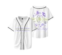 Katseye Jersey Soft is Strong Katseye Touch Baseball Jacket Tee Unisex Fashion Short Sleeve Button Down Shirts (4,S)