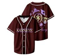 Katseye Jersey Soft is Strong Katseye Touch Baseball Jacket Tee Unisex Fashion Short Sleeve Button Down Shirts (5,S)